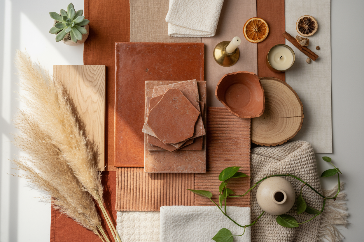 Moodboard kleurinspiratie terracotta